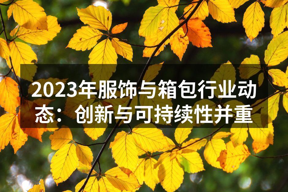 2023年服饰行业的可持续发展趋势